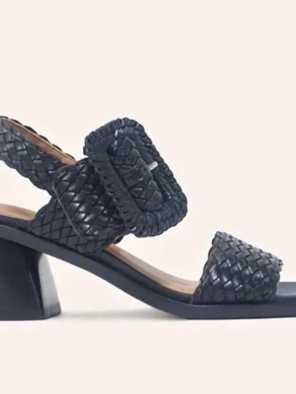 GENTLE SOULS - Madylyn Woven Leather Heel Sandal